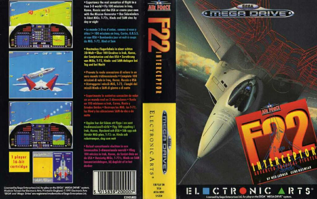 F22 Interceptor - Sega Mega Drive (Electronic Arts/EA Games - 1) video game collectible [Barcode 5015839200007] - Main Image 2
