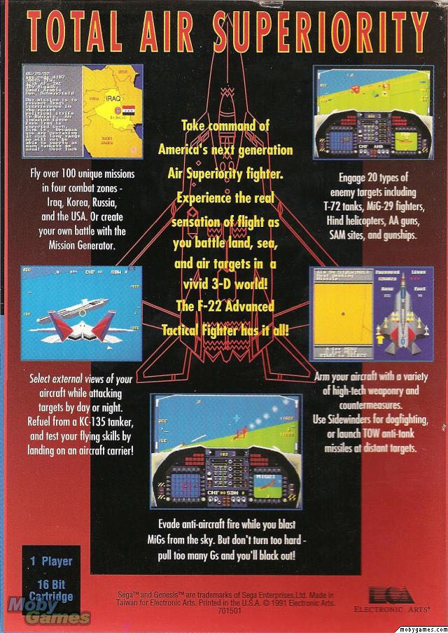 F22 Interceptor - Sega Genesis (Mega Drive) video game collectible - Main Image 2