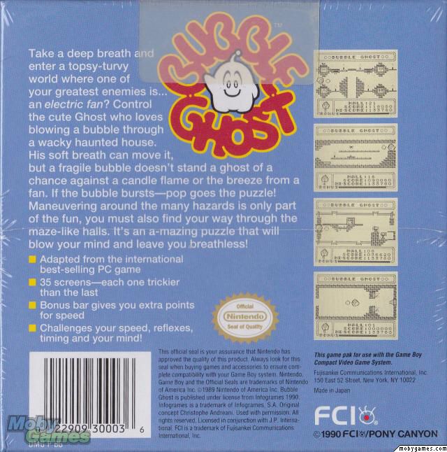 Bubble Ghost - Nintendo Game Boy (FCI/Pony Canyon) video game collectible - Main Image 2