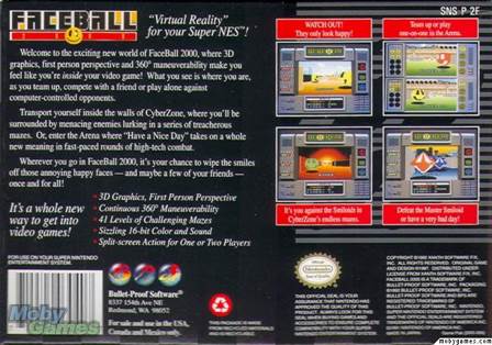 Faceball 2000 - Nintendo Super Nintendo Entertainment System (SNES) video game collectible - Main Image 2