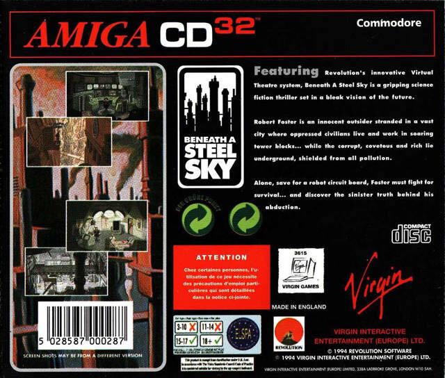 Beneath A Steel Sky (CD32) - Amiga CD32 video game collectible [Barcode 5028587000287] - Main Image 2