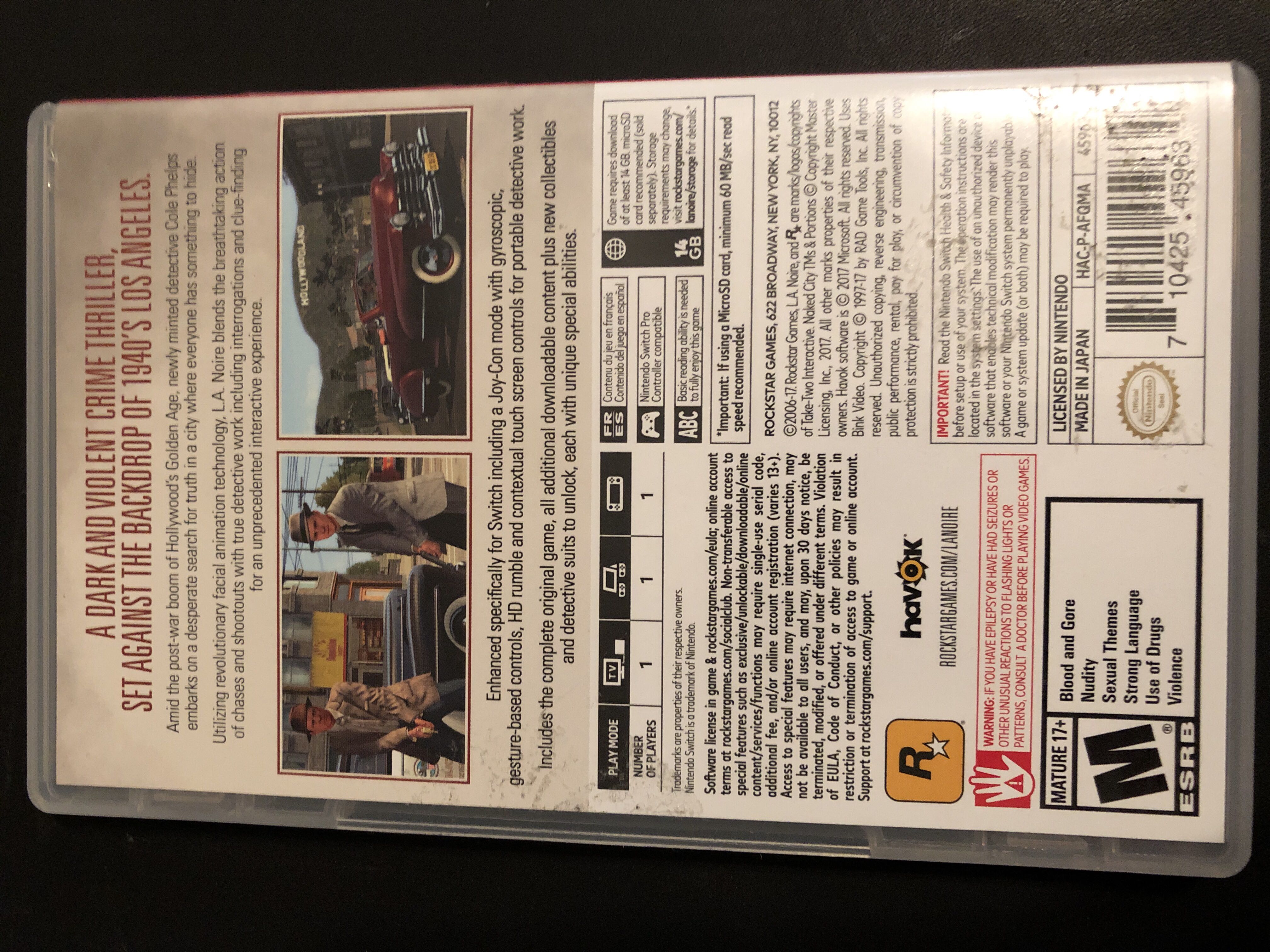 La Noire - Nintendo Switch video game collectible - Main Image 3
