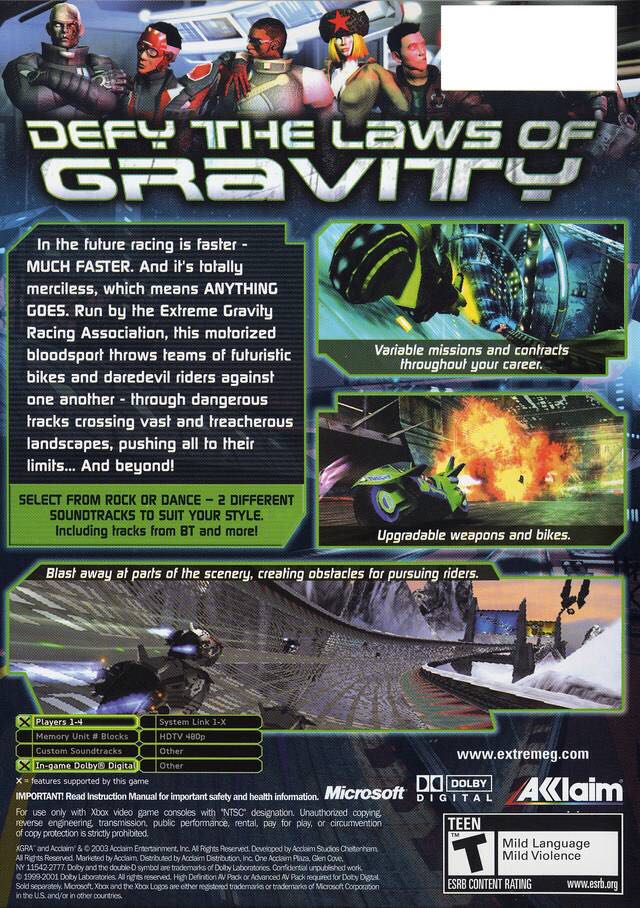XGRA: Extreme G Racing Association - Microsoft Xbox (Acclaim Entertainment - 1-4) video game collectible [Barcode 021481403005] - Main Image 2