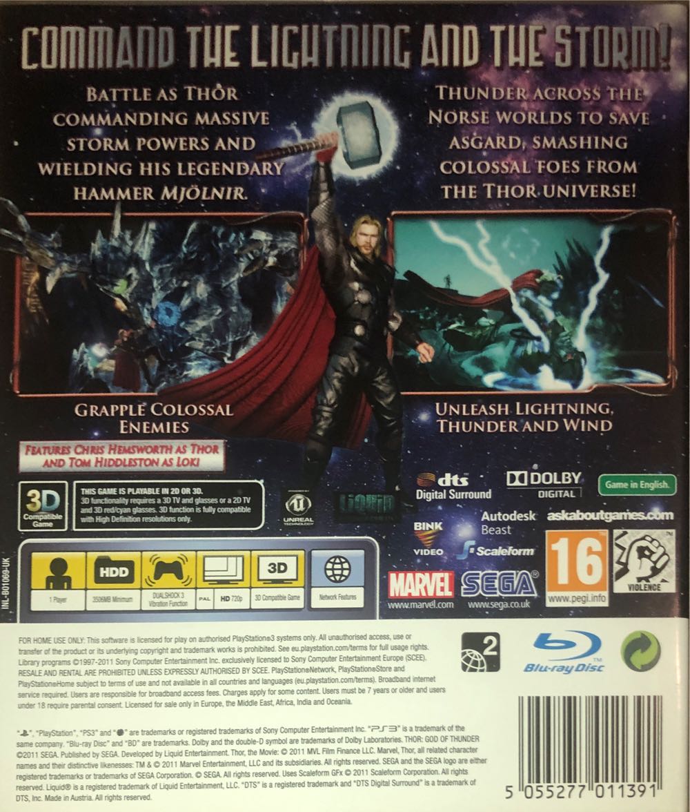 Thor God of Thunder - Sony PlayStation 3 (PS3) (Sega - 1) video game collectible [Barcode 5055277011391] - Main Image 2