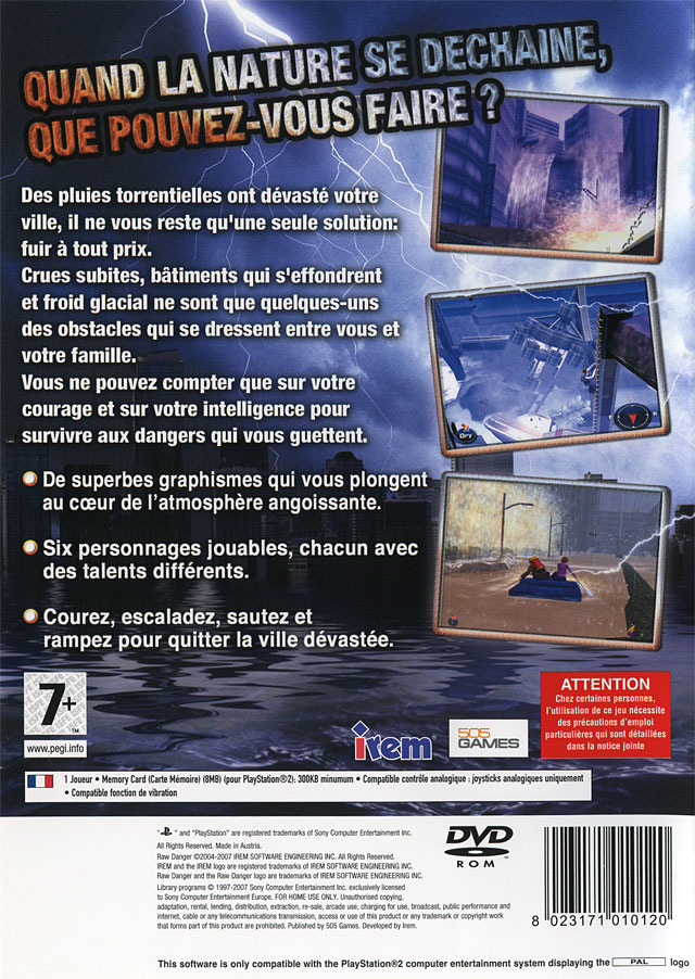 Raw Danger! - Sony PlayStation 2 (PS2) (505 Games - 1) video game collectible [Barcode 8023171010120] - Main Image 2