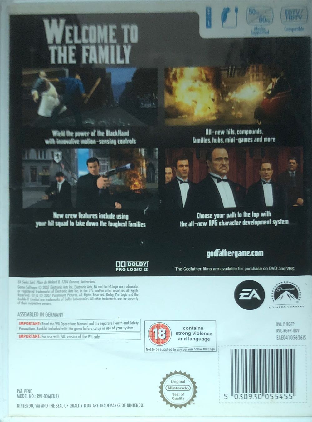 The Godfather: Blackhand Edition - Nintendo Wii (Electronic Arts - 1) video game collectible [Barcode 5030930055455] - Main Image 2