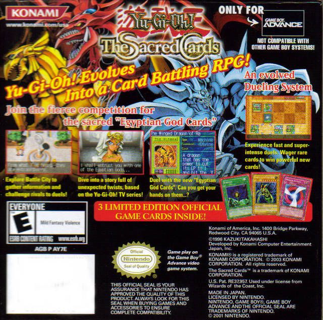 Yu-Gi-Oh!: The Sacred Cards - Nintendo Game Boy Advance (GBA) (Konami - 1) video game collectible [Barcode 4012927080702] - Main Image 2