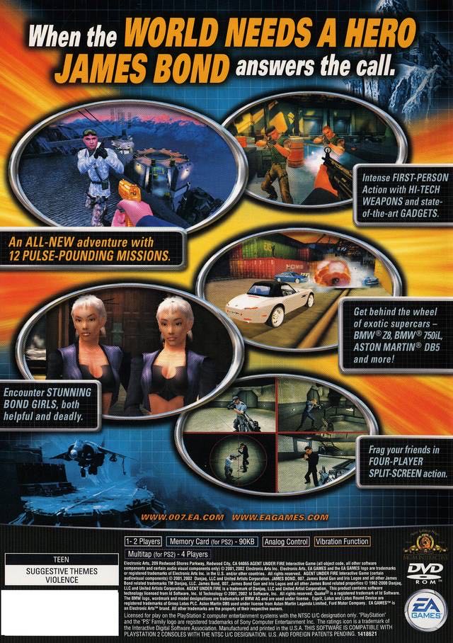 007: Agent Under Fire - Sony PlayStation 2 (PS2) (Electronic Arts - 1) video game collectible [Barcode 00014633141863] - Main Image 2