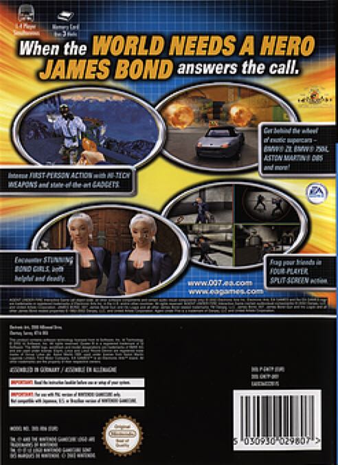 007: Agent Under Fire - Nintendo GameCube (Electronic Arts/EA Games - 4) video game collectible [Barcode 01464436] - Main Image 2