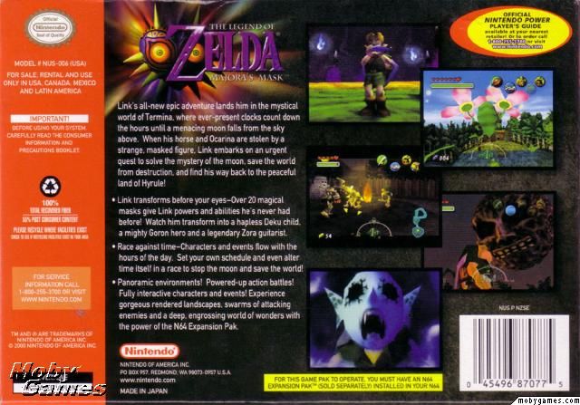 The Legend of Zelda: Majora’s Mask - Nintendo 64 (N64) video game collectible - Main Image 2