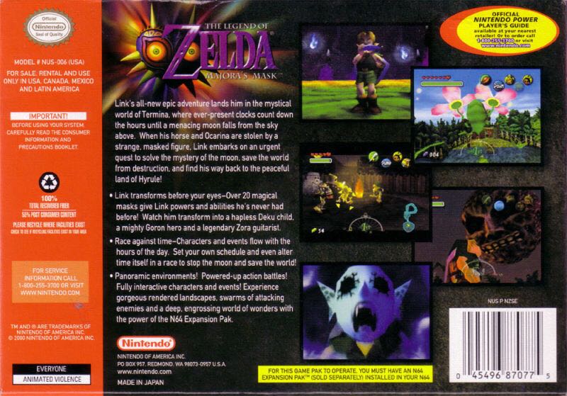 The Legend of Zelda: Majora’s Mask - Nintendo 64 (N64) video game collectible - Main Image 2