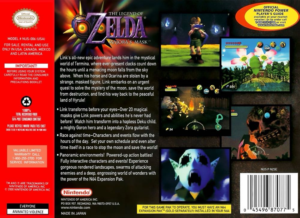 The Legend of Zelda: Majora’s Mask (Collector’s Edition) - Nintendo 64 (N64) (Nintendo - 1) video game collectible - Main Image 2