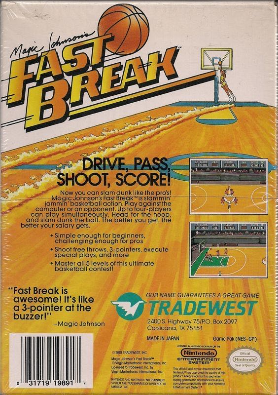 Magic Johnson’s Fast Break - Nintendo Entertainment System (NES) video game collectible - Main Image 2