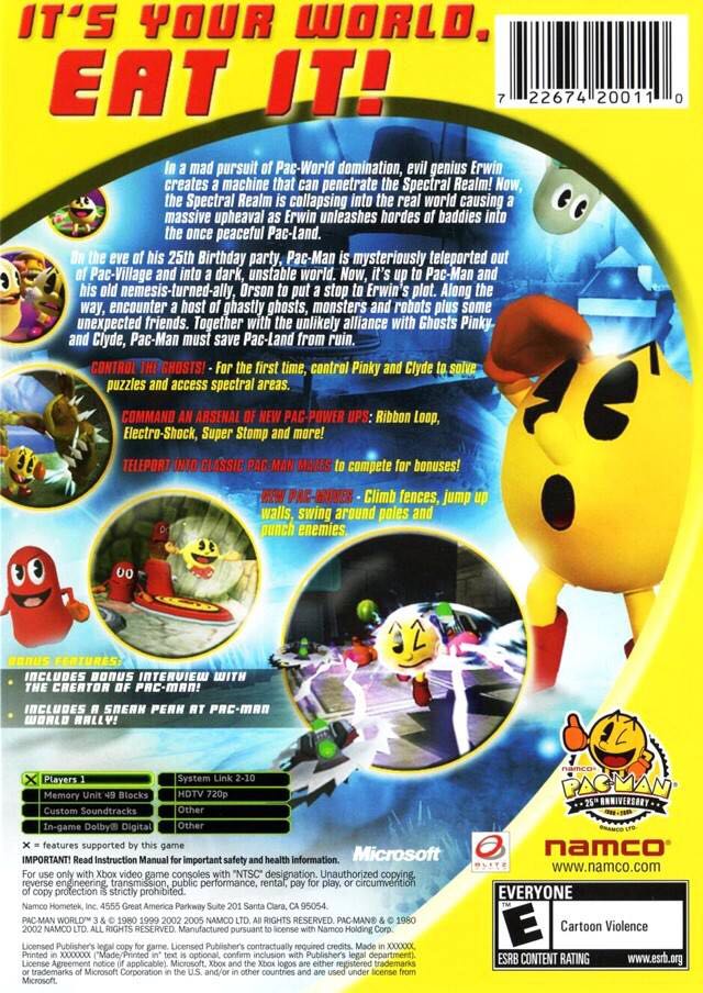 Pac-Man World 3 - Microsoft Xbox (Namco - 1) video game collectible [Barcode 722674200110] - Main Image 2