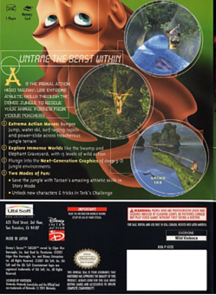 Tarzan Untamed - Nintendo GameCube (Disney Interactive Studios - 1 Players) video game collectible [Barcode 008888150046] - Main Image 2