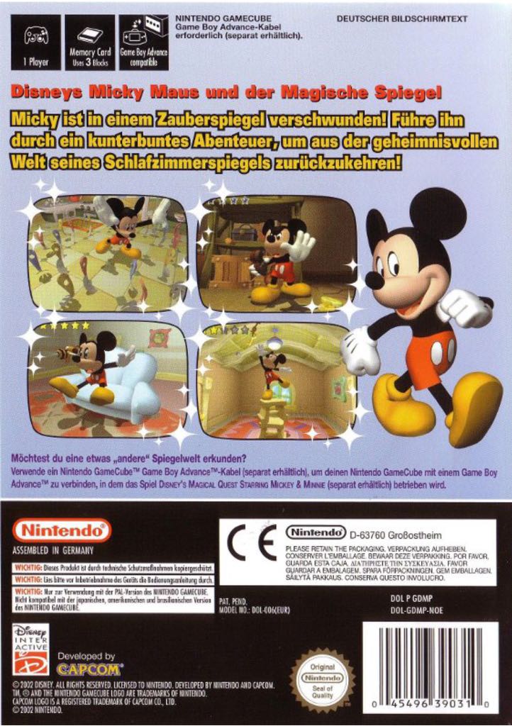 Disney’s Magical Mirror starring Mickey Mouse. - Nintendo GameCube (Capcom - 1) video game collectible [Barcode 045496960377] - Main Image 2