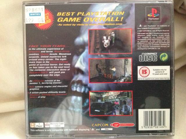 Resident Evil: Director’s Cut - Sony PlayStation (Virgin Interactive - 1) video game collectible [Barcode 5028587081484] - Main Image 2