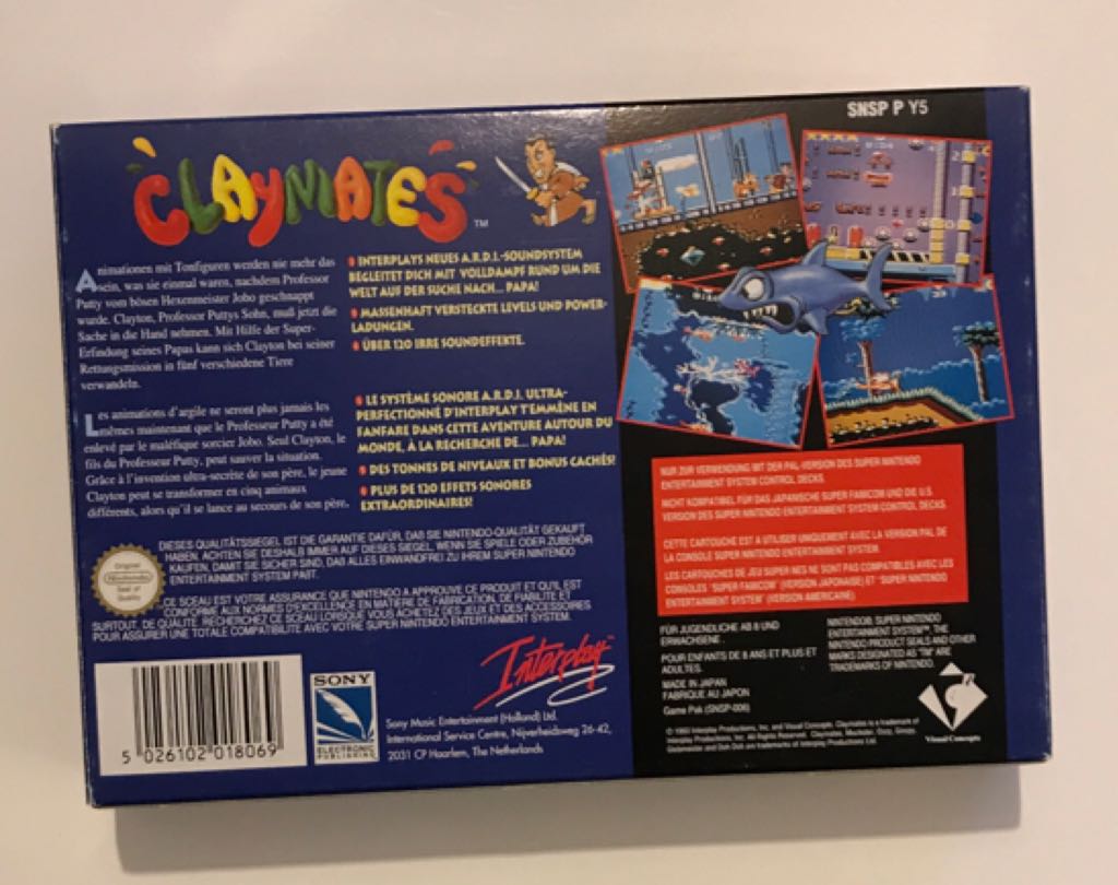 Claymates - Nintendo Super Nintendo Entertainment System (SNES) video game collectible - Main Image 2