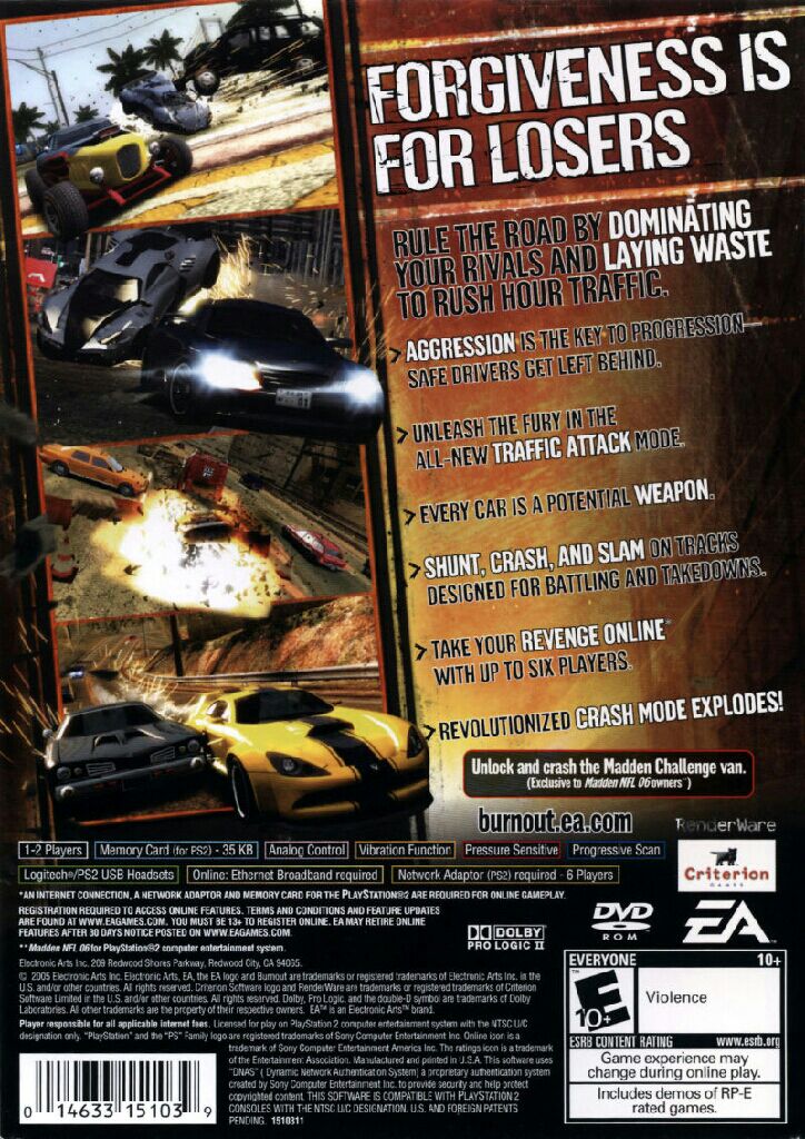 Burnout : Revenge - Sony PlayStation 2 (PS2) (Electronic Arts Ltd - 1-6 / 2-6) video game collectible [Barcode 5030931045356] - Main Image 2