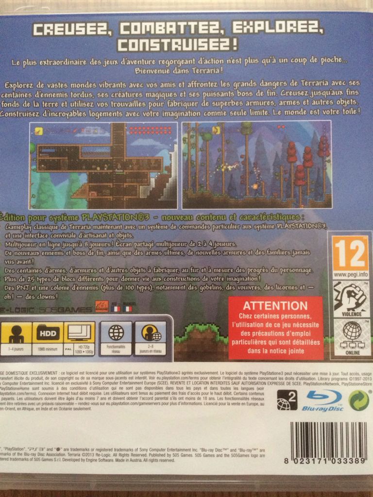 Terraria - Sony PlayStation 3 (PS3) (1-4) video game collectible [Barcode 8023171033389] - Main Image 2