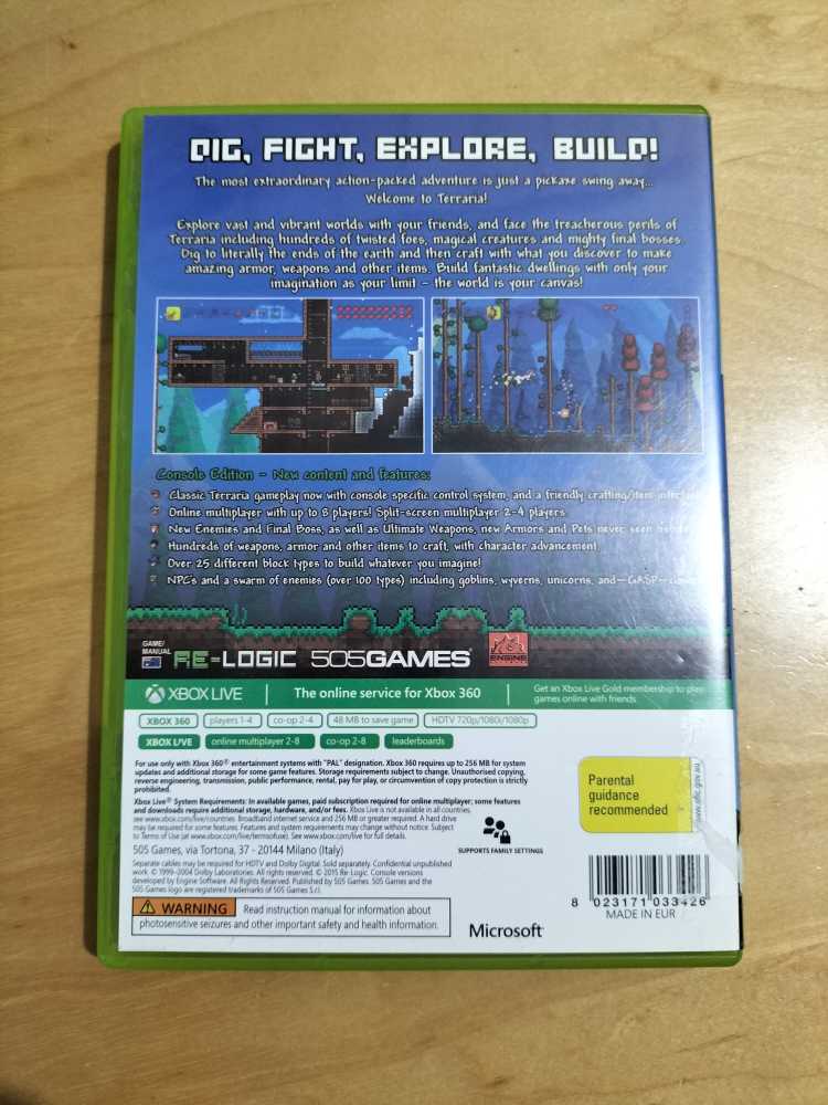 Terraria - Microsoft Xbox 360 (505 Games - 1) video game collectible [Barcode 8023171033426] - Main Image 2