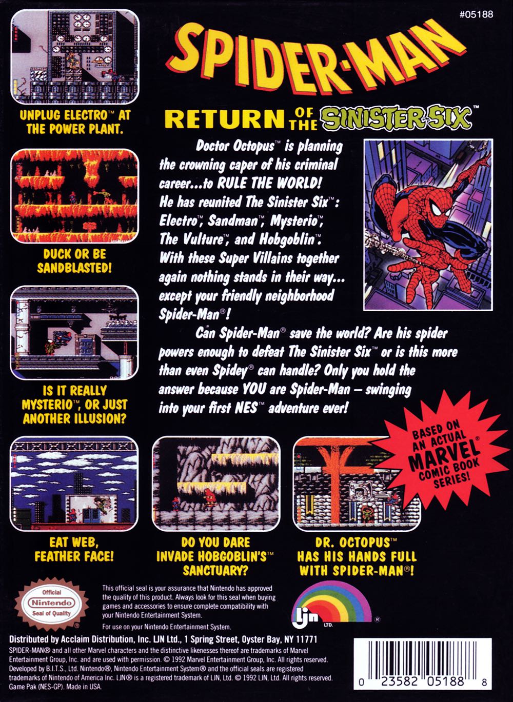 NES PC Spiderman Return Of The Sinister Six - PC video game collectible - Main Image 2