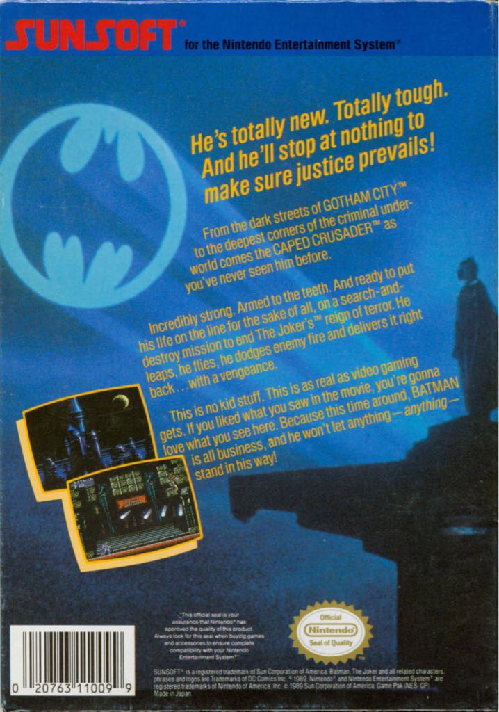 Batman: The Video Game - Nintendo Entertainment System (NES) (SunSoft - 1) video game collectible - Main Image 2