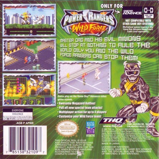 Power Rangers Wild Force - Nintendo Game Boy Advance (GBA) video game collectible - Main Image 2