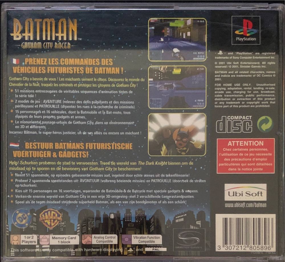 Batman Gotham City Racer - Sony PlayStation video game collectible [Barcode 3307212805896] - Main Image 2