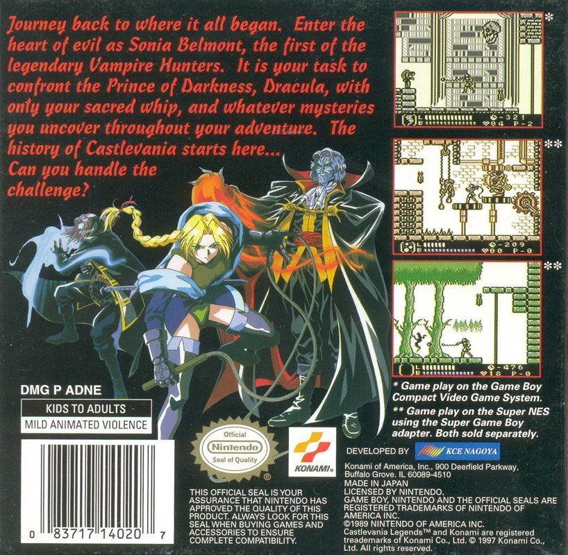 Castlevania Legends - Nintendo Game Boy (Konami - 1) video game collectible - Main Image 2
