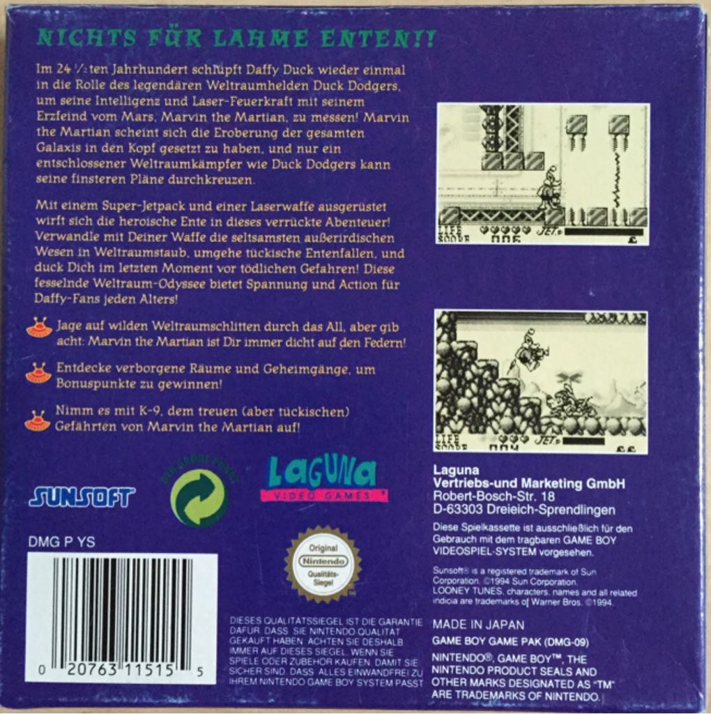 Daffy Duck - Nintendo Game Boy (SunSoft - 1) video game collectible [Barcode 020763115155] - Main Image 2