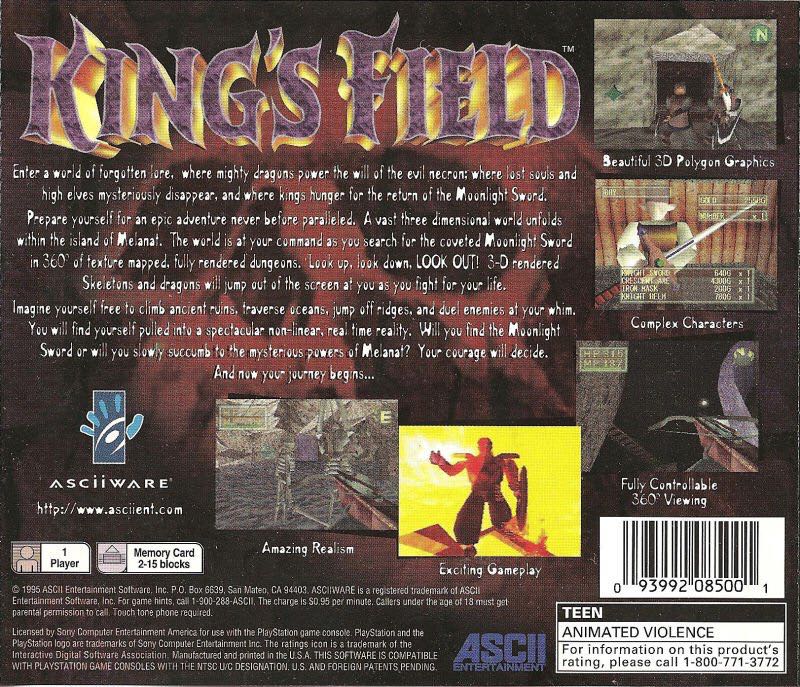 King’s Field - Sony PlayStation video game collectible [Barcode 711719648321] - Main Image 2