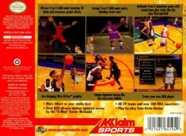 NBA Jam 2000 - Nintendo 64 (N64) (Acclaim Sports - 1-4) video game collectible [Barcode 021481641940] - Main Image 2