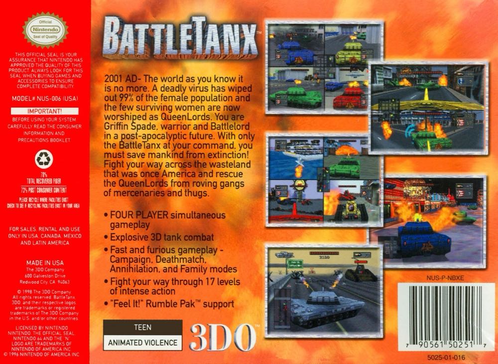 BattleTanx - Nintendo 64 (N64) (3DO - 4) video game collectible - Main Image 2