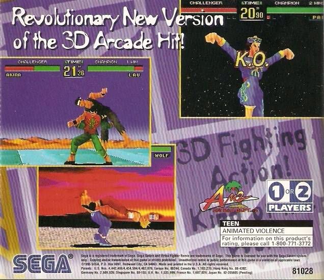 Virtua Fighter Remix - Sega Saturn (Sega - 2) video game collectible - Main Image 2