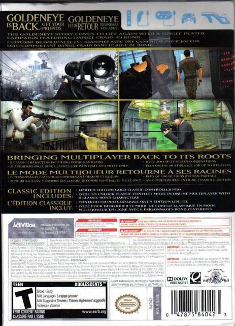 GoldenEye 007 - Nintendo Wii (Activision - 4) video game collectible [Barcode 047875841031] - Main Image 2
