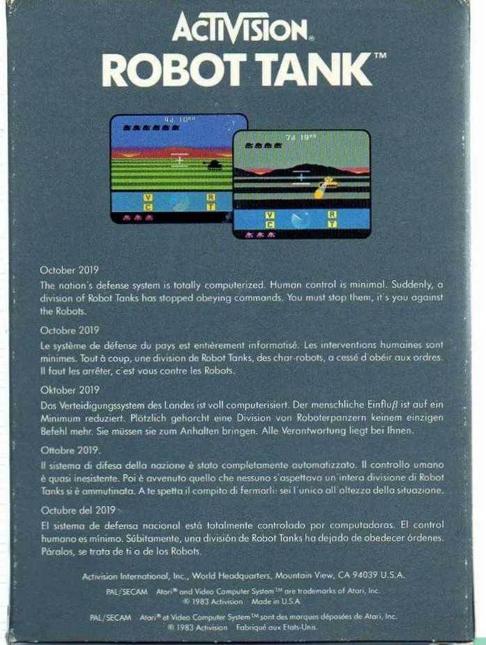 Robot Tank - Atari 2600 (Activision) video game collectible - Main Image 2