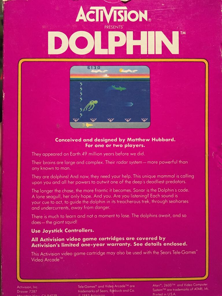 Dolphin - Atari 2600 (Activision) video game collectible - Main Image 2
