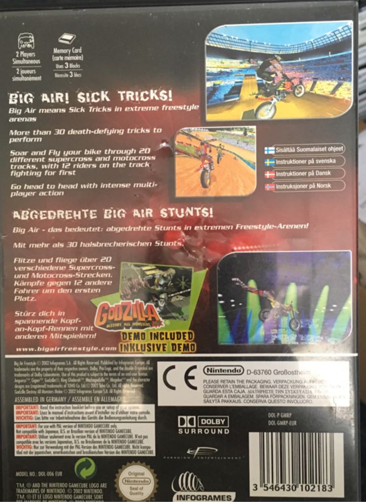 Big Air Freestyle - Nintendo GameCube (Infogrames - 1-2) video game collectible [Barcode 3546430102183] - Main Image 2