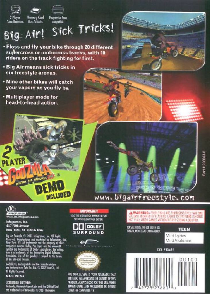 Big Air Freestyle - Nintendo GameCube (Infogrames - 1-2) video game collectible [Barcode 3546430102213] - Main Image 2