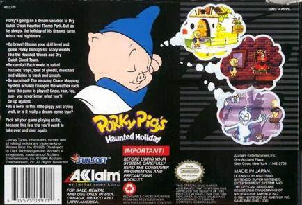 Porky Pig’s Haunted Holiday - Nintendo Super Nintendo Entertainment System (SNES) (Aklaim - 1) video game collectible [Barcode 021481620358] - Main Image 2
