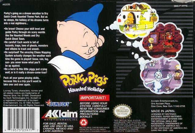 Porky Pig’s Haunted Holiday - Nintendo Super Nintendo Entertainment System (SNES) (SunSoft - 1) video game collectible - Main Image 2