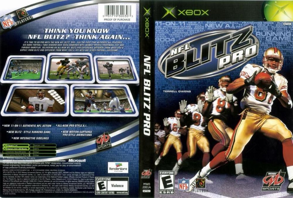 NFL Blitz Pro - Microsoft Xbox (Midway Games - 1-4) video game collectible [Barcode 031719300303] - Main Image 3