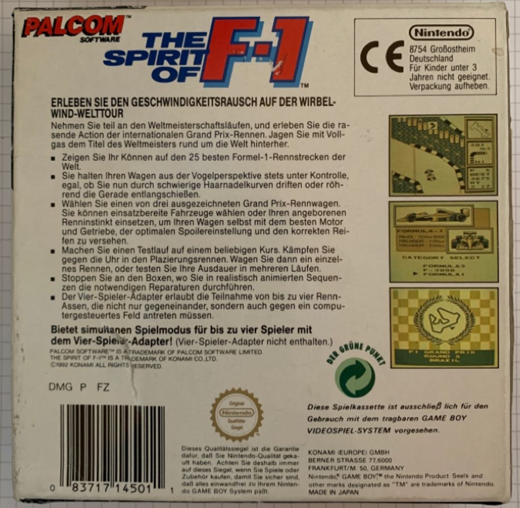 World Circuit Series - Nintendo Game Boy (Konami) video game collectible [Barcode 083717145011] - Main Image 2