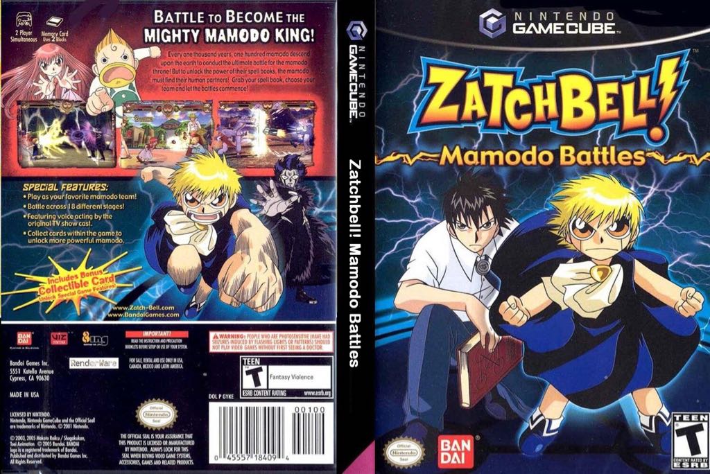 Zatchbell: Mamodo Battles - Nintendo GameCube (Acclaim Entertainment - 2) video game collectible [Barcode 045557184094] - Main Image 2