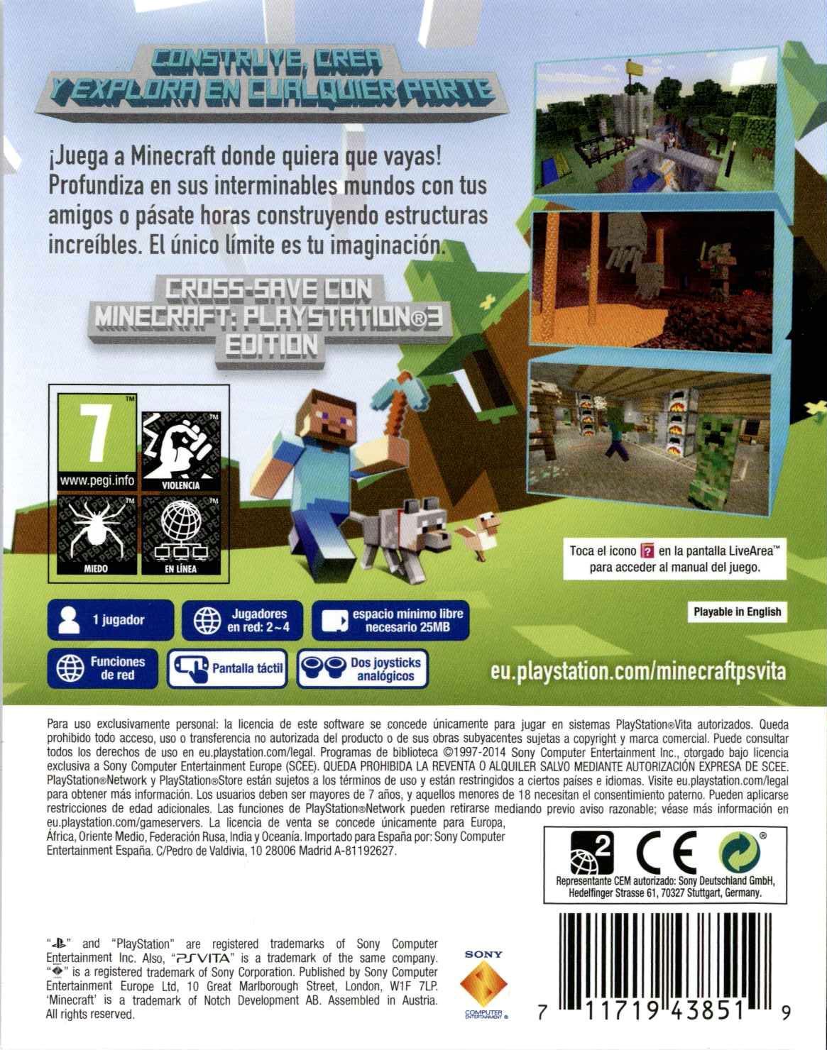 Minecraft - Sony PlayStation Vita (PS Vita) (Mojang - 1) video game collectible [Barcode 711719438519] - Main Image 2