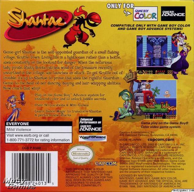 Shantae - Nintendo Game Boy Color (Capcom - 1) video game collectible - Main Image 2