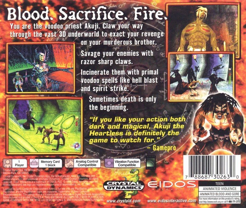 Akuji the Heartless - Sony PlayStation video game collectible [Barcode 5032921005203] - Main Image 2