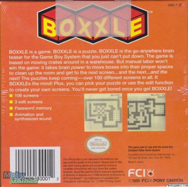 Boxxle - Nintendo Game Boy (FCI/Pony Canyon - 1) video game collectible [Barcode 022909300012] - Main Image 2
