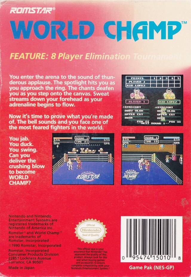 World Champ - Nintendo Entertainment System (NES) (Romstar) video game collectible - Main Image 2